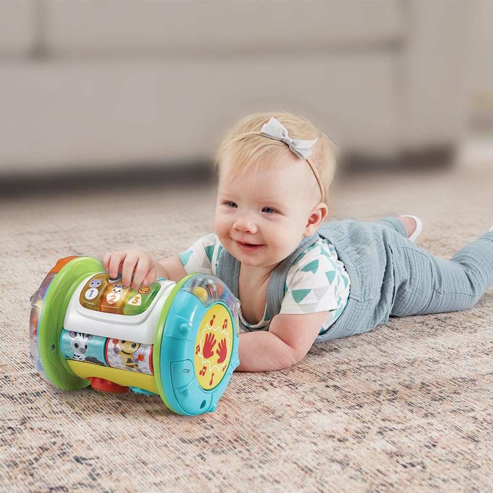 VTech Rullo Tam Tam - 3 in 1, Rullo Multiattività per Bambini, 3 Modalità di Gioco, Pianoforte per Bambini, Motricità Fine e Globale, Sensore di Movimento, Lingua Italiana, Batterie Incluse, 9-36 Mesi