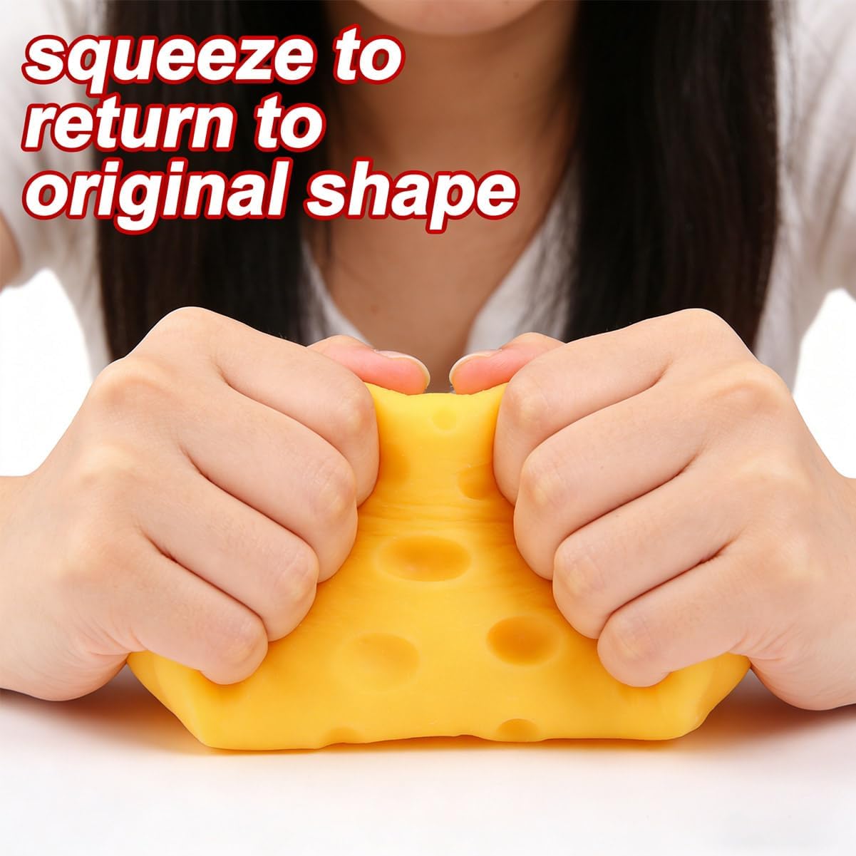 Huge Squish Cheese Cube Big 3.9in Jumbo Cheese Squishy Block Toy Soft Novelty Rebounding Sensory Toy Stress Relief Fidget Balls Gifts for Adults Help for Relax Focus Autism ADHD (5cm+10cm)