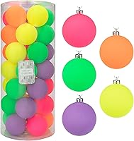 Vista 14 de Every Day is Christmas - Juego de adornos de Navidad de 50 unidades de 2.24 pulgadas (57 mm), juego de adornos inastillables para el árbol de rojo