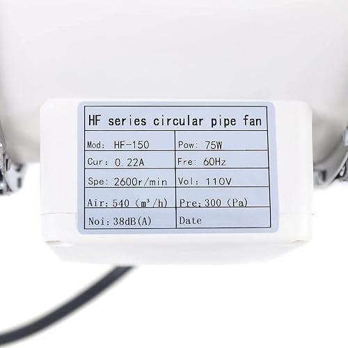 Miniatura 8 de DNYSYSJ Ventilador silencioso de conducto en línea de 6 pulgadas, 75 W, 540 CFM, ventilador de escape de ventilación con motor de cobre silencioso