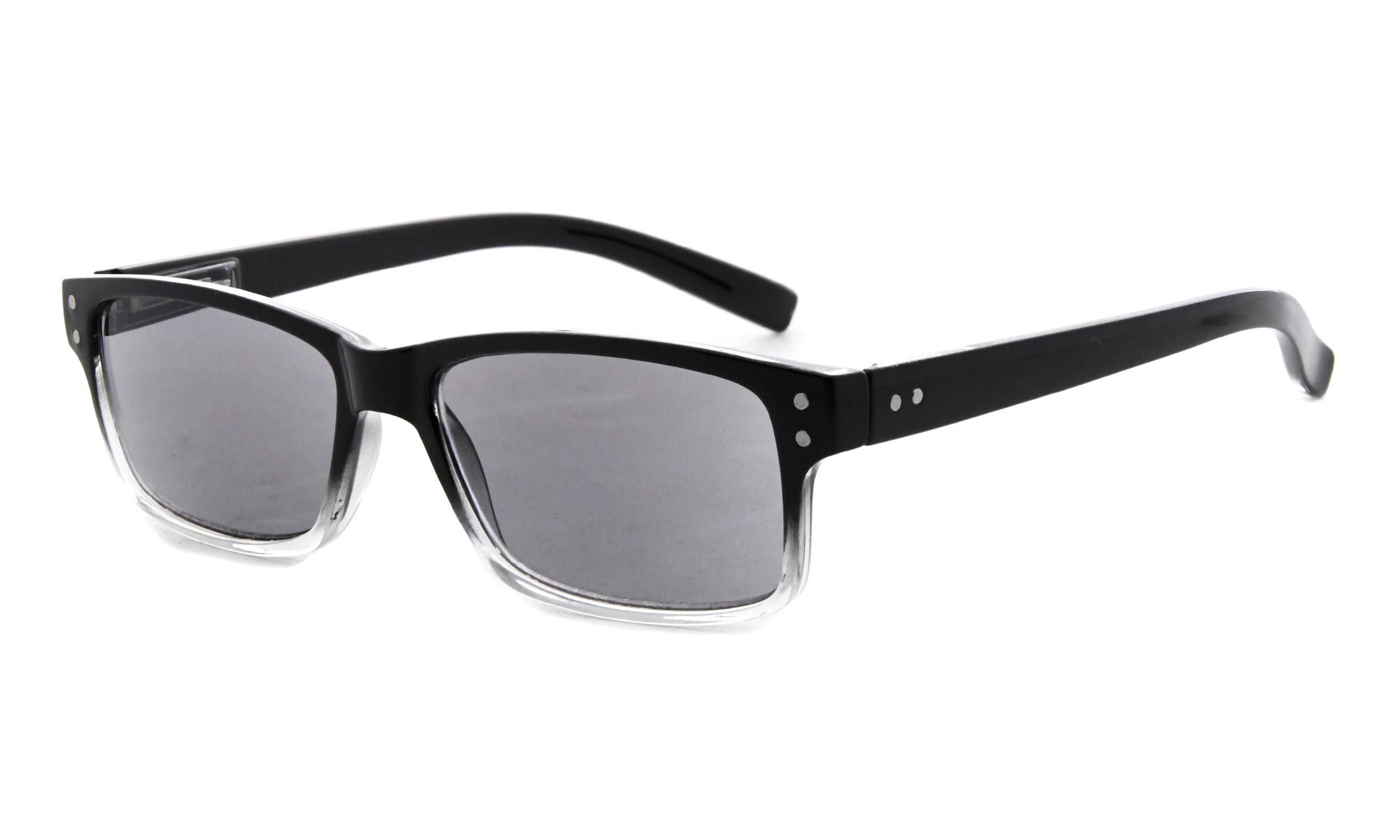 Eyekepper Spring Hinges Vintage Reading Glasses Men with Case Grey Lens Sunshine ReadersGlobal Recycled StandardGlobal Recycled StandardGlobal Recycled Standard