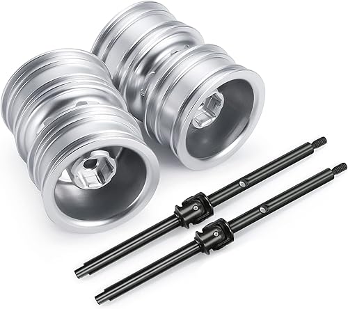 Miniatura 3 de Juego de 4 llantas RC con eje de transmisión CVD de 1.0 pulgadas, ruedas dobles delanteras y traseras para 124 Axial SCX24 Deadbolt Bronco C10 RC