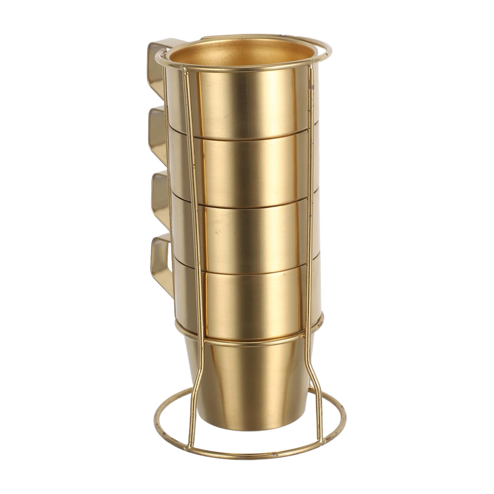 Tazas Infantiles de Acero Inoxidable Aisladas Doble Pared y Asa Apilables con Soporte Dorado Tazas para Café Té y Camping Seguras y Resistentes