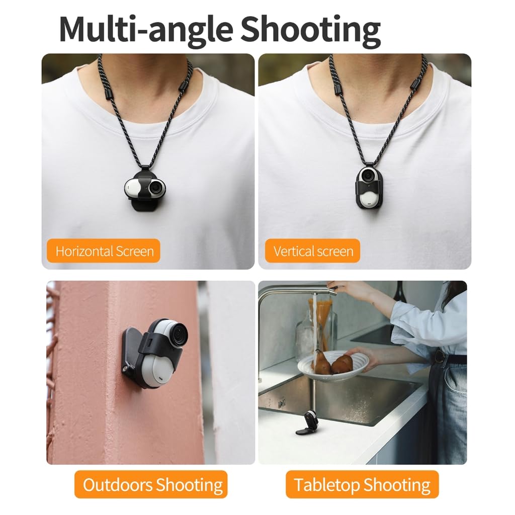 XAGMODSHN Support de cou magnétique pour caméra GO 3 - Pratique et flexible - Support magnétique de poitrine avec réglage de 22 à 42 cm