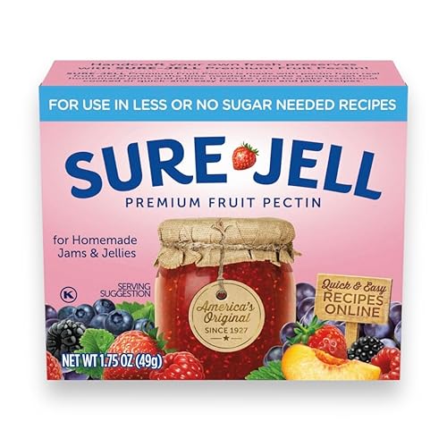 Miniatura 7 de Sure Jell - Pectina baja en azúcar para conservas, paquete de 3, cajas de pectina de frutas Sure Jell de 1.75 onzas para mermeladas, gelatinas y