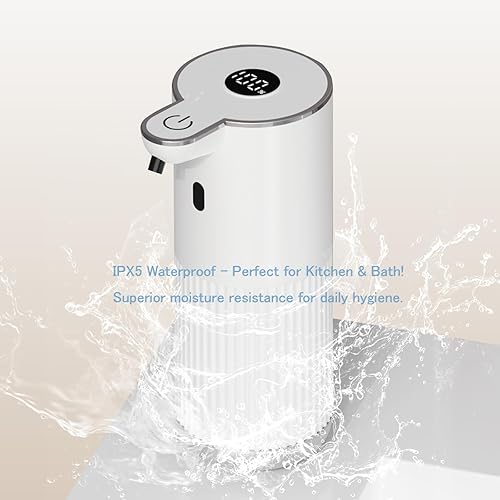 Miniatura 5 de Dispensador automático de jabón con LED (% de batería y nivel de espuma), 4000 usos, 6 ajustes de espuma, montaje en paredencimera, USB-C