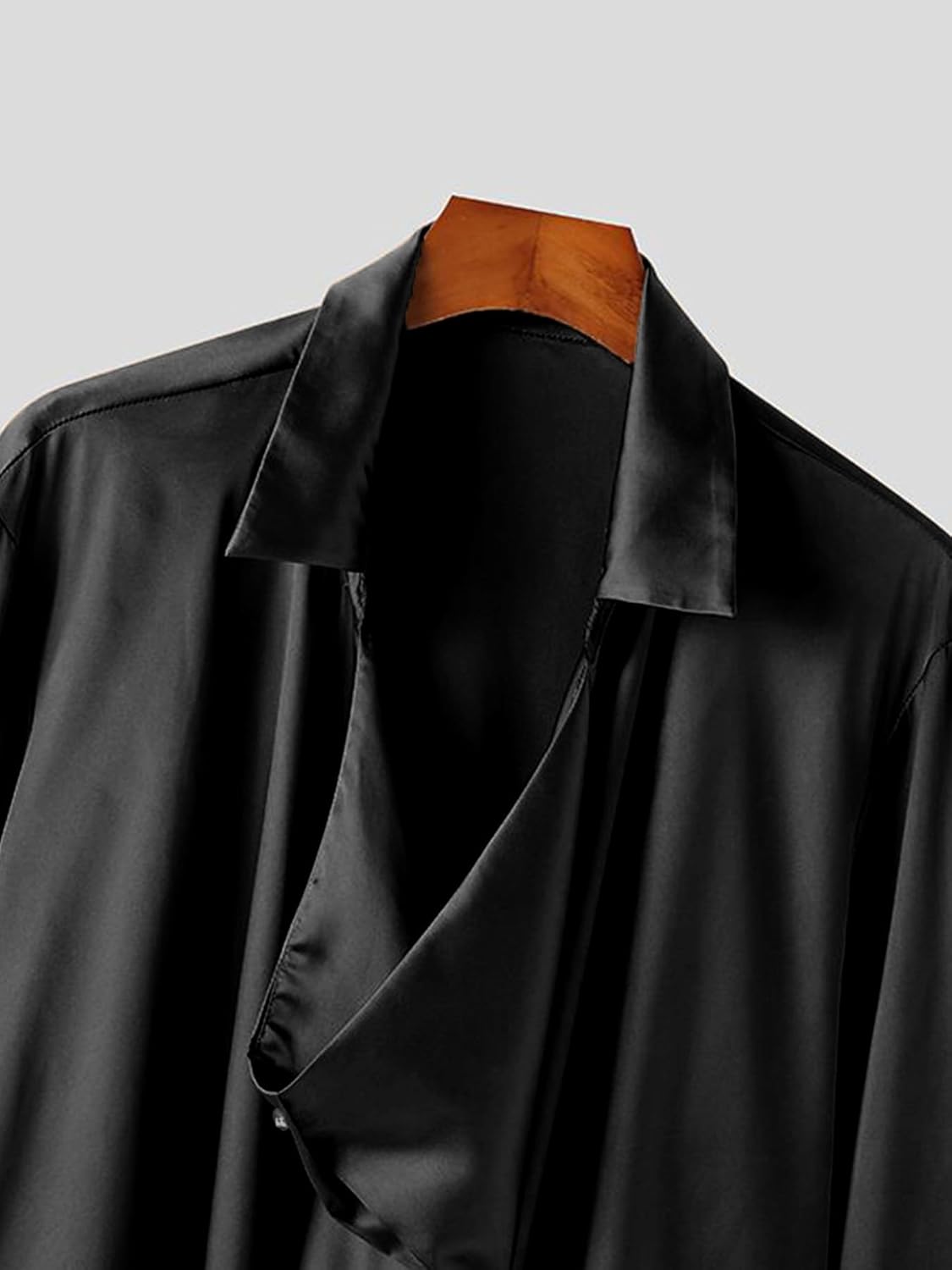 Men's French Flowing Collar Slim Fit Long Sleeve Shirt Casual Business Regualr Fit Button Down Wear - Image 2