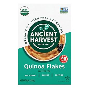 Ancient Harvest Organic Gluten-Free Quinoa Flakes, A Natural Substitution to Oatmeal or Cereals, 1 12 Ounce Box
