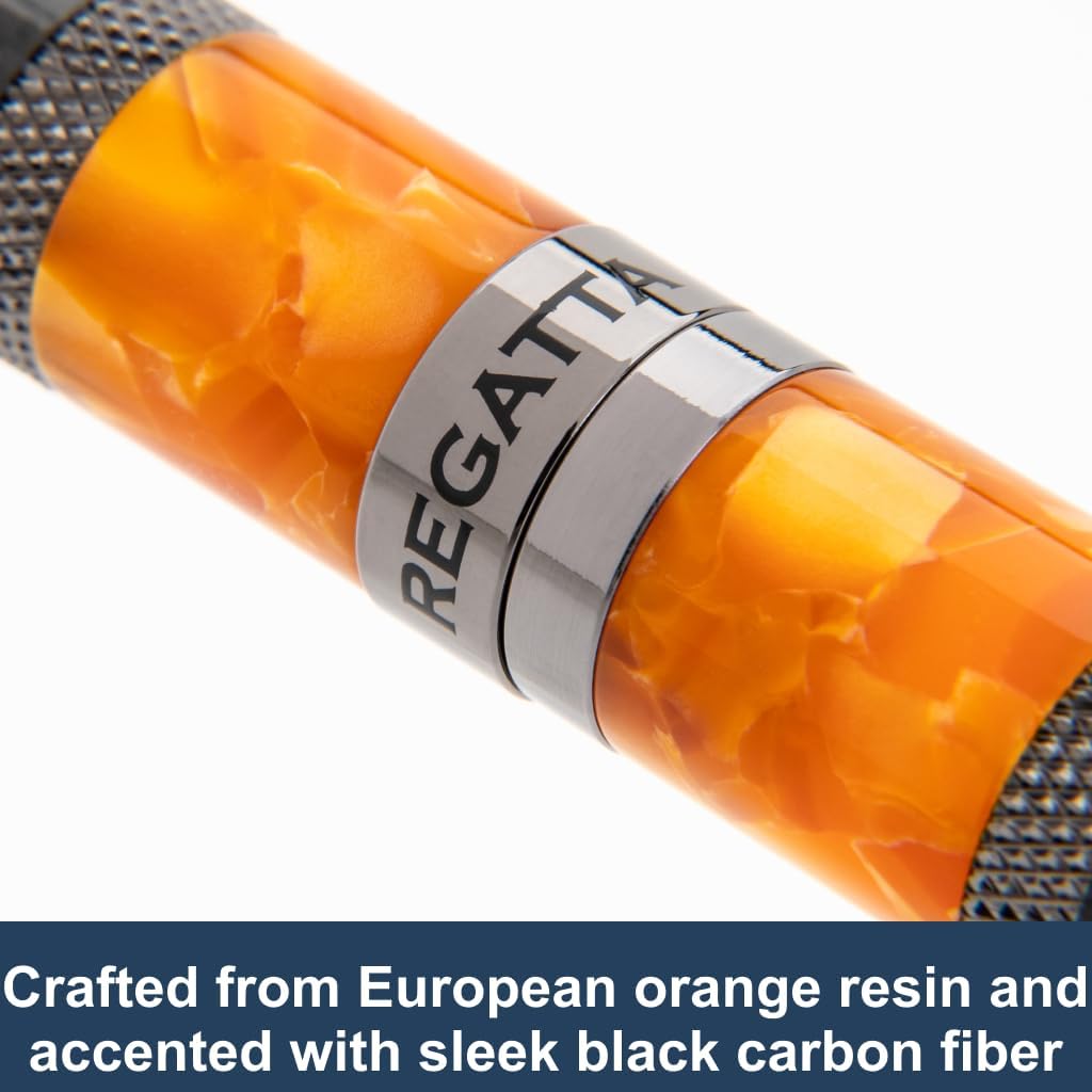 Monteverde USA Regatta Sport Fountain Pen in Orange and Carbon Fiber - Medium Nib, Luxury Refillable Pen with Gunmetal Accents, Premium Gift