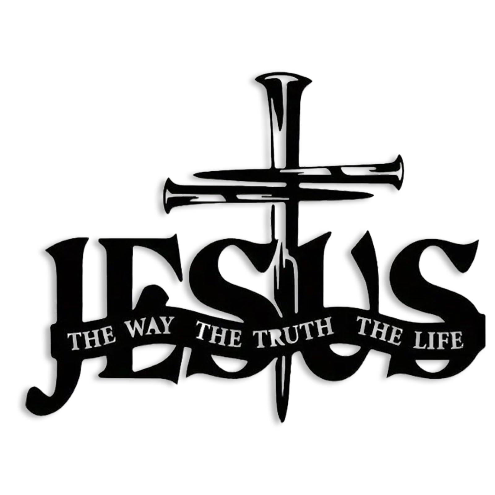 The holy bible cross metal wall art, jesus crucifix wall cross christian wall art handcrafted iron decorations, religious beliefs decoration christian gifts for friends parents (B, 23.6x13.8 Inch)