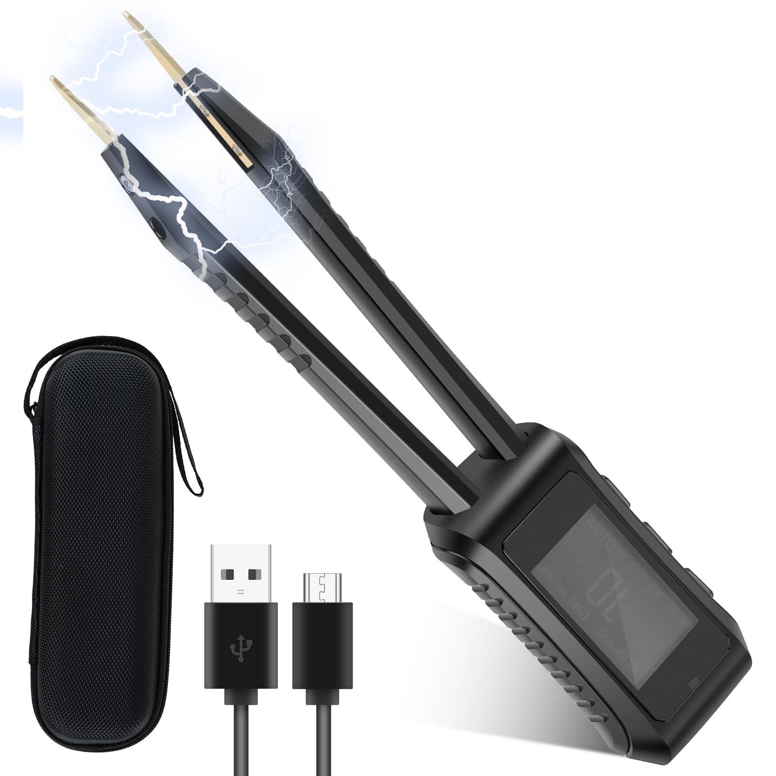 LCR Meter mit 2,9 cm Farbdisplay 3 Testfrequenzen LCR Tester 10 kHz Testfrequenz Einstellbar USB Typ-C Widerstandsprüfer LCR-ST1 Digitales Brückenmessgerät Hochpräzises LCR-Messgerät