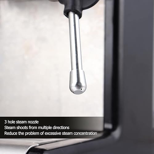 Miniatura 4 de Fdit Boquilla de vapor para cafetera, 3 agujeros punta 304 acero inoxidable máquina de espresso accesorios para CRM3605