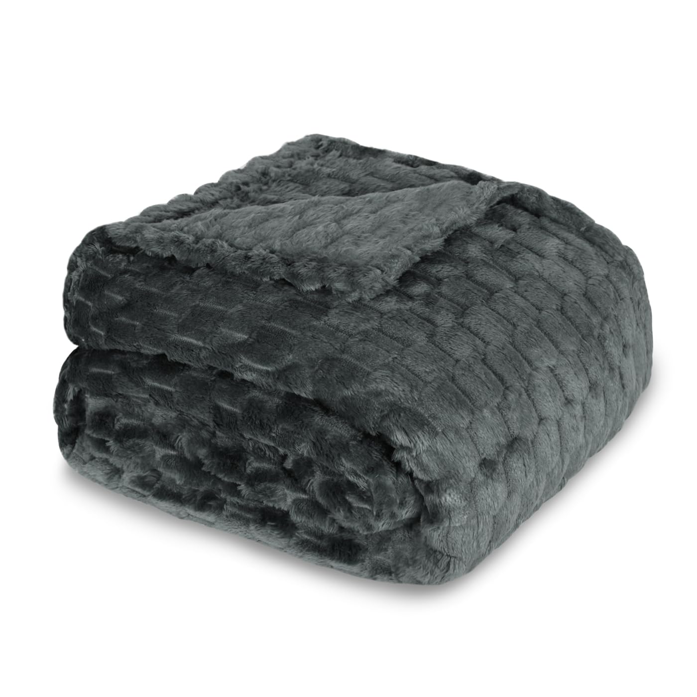 MERCURY TEXTIL- Manta Coral 130x170cm Efecto Terciopelo. Manta Decorativa Diseño Geométrico de 100% Poliéster Tacto Suave y Cálido para Sofá, Cama y Viaje. (Gris)