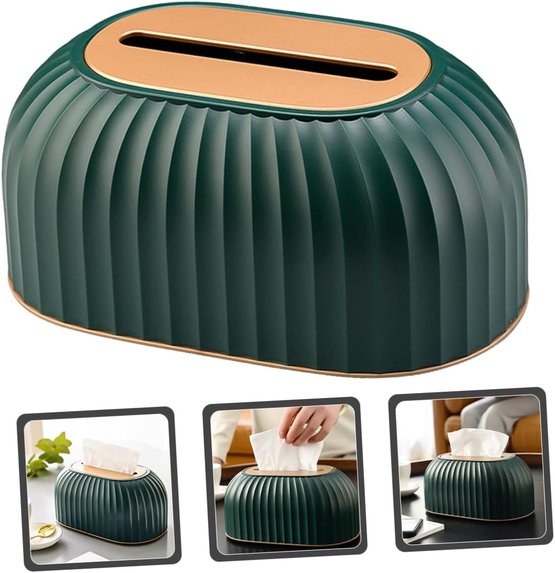Multi-Functional Tissue Box Cover Holder Desktop Paper Towel Dispenser for Home Office Car Cafe Stylish Simple Design with Texture Suitable for Living Dining Table and Bathroom Use image 2