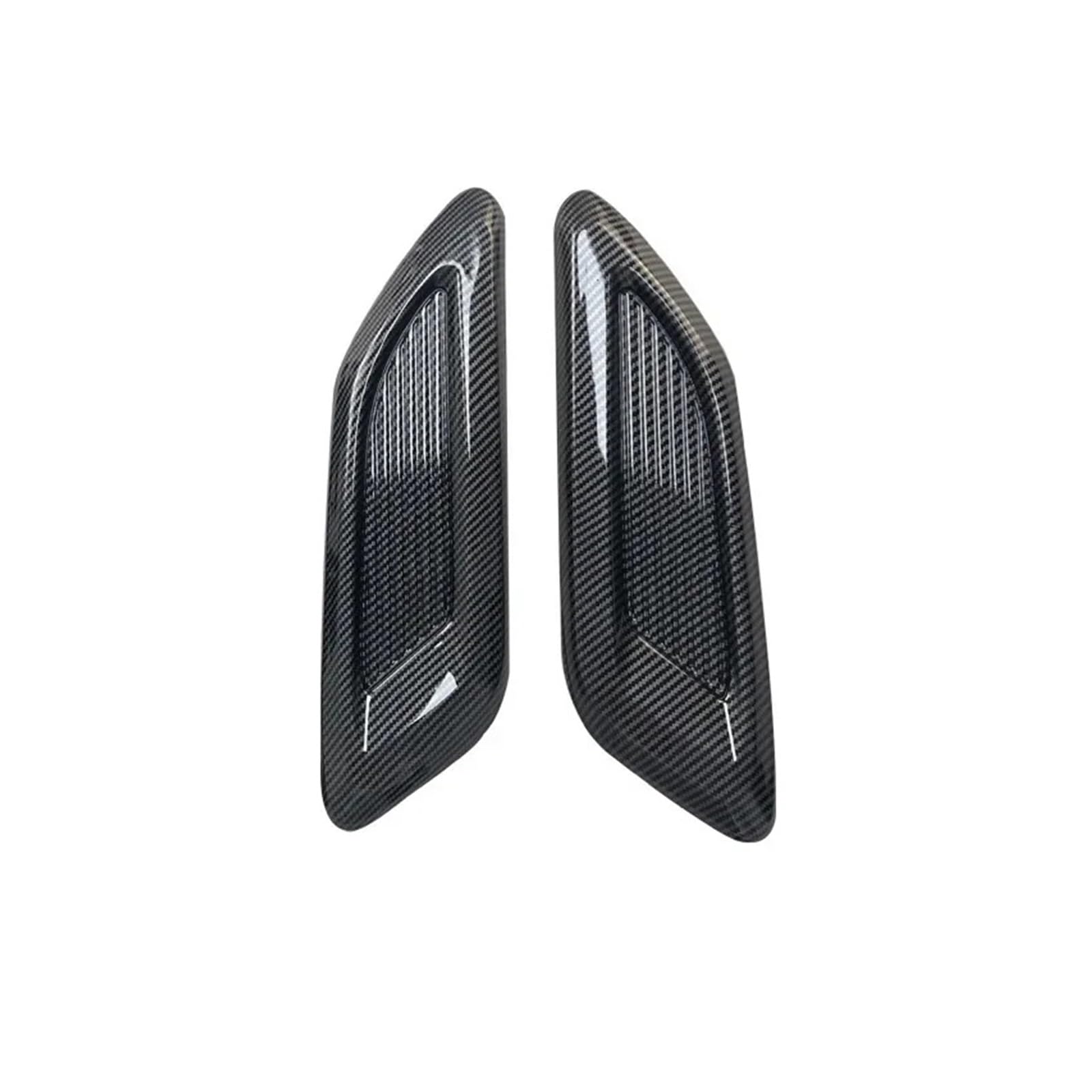 Hood Vents Car Decoration 2 pezzi ventilazione cofano di aspirazione flusso d'aria Decorazione motore Uscita laterale Scarico a forma cucchiaio universale(2PCS Carbon fiber)