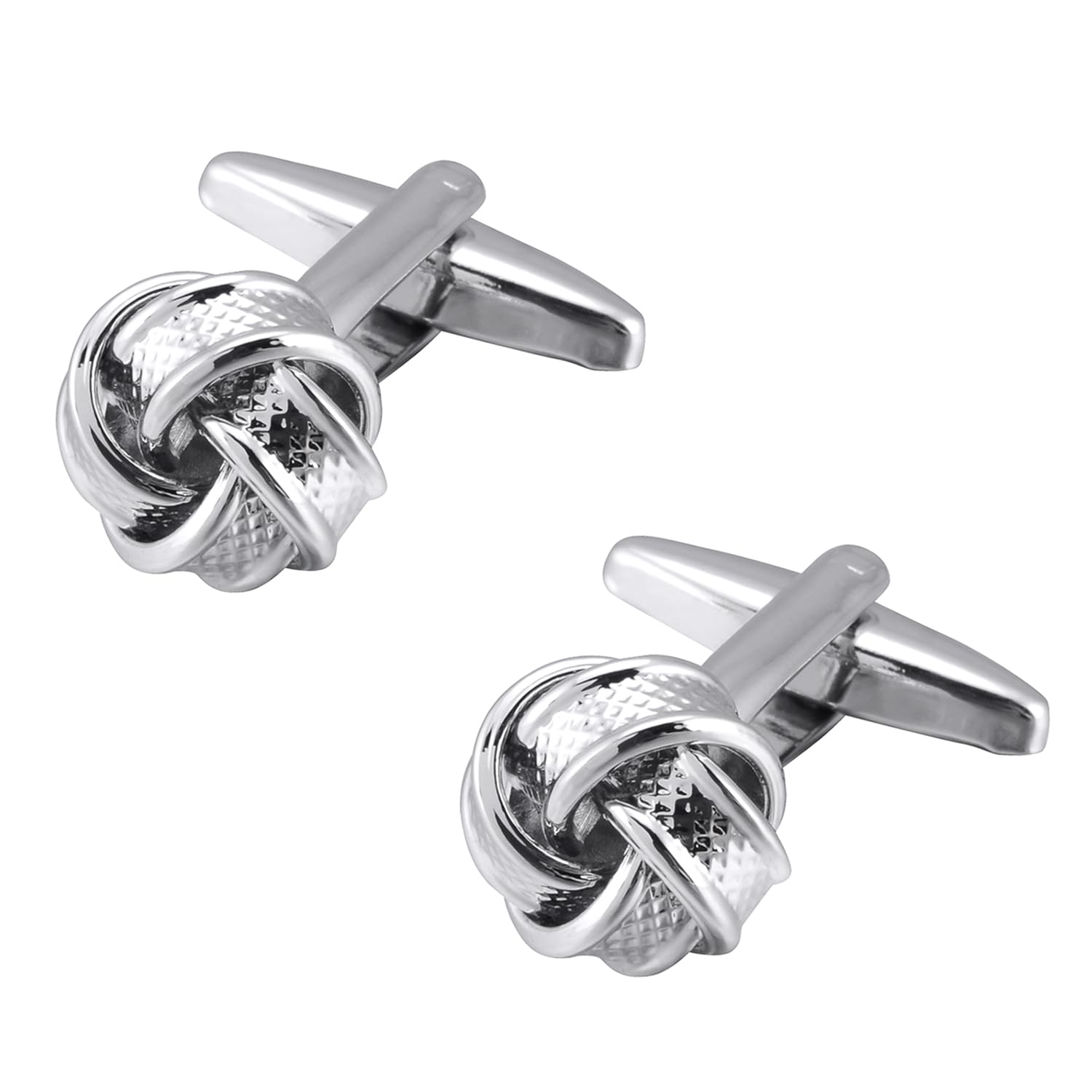 Peora Silver Plated 316L Stainless Steel Classic Knot Shape Cufflinks for Men Formal Business Accessories Gift (B0CW9WMLY9) Amazon Price History, Amazon Price Tracker