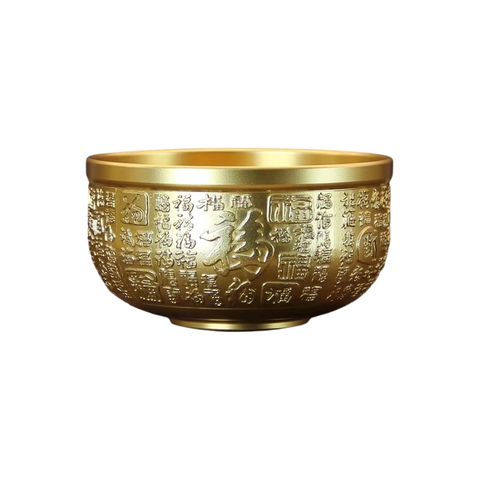 hogtnd Golden Brass Bowl Copper Decorative Bowl Serving Bowls Blessing Fengshui Ornament Buddhist Altars Accessories Serving