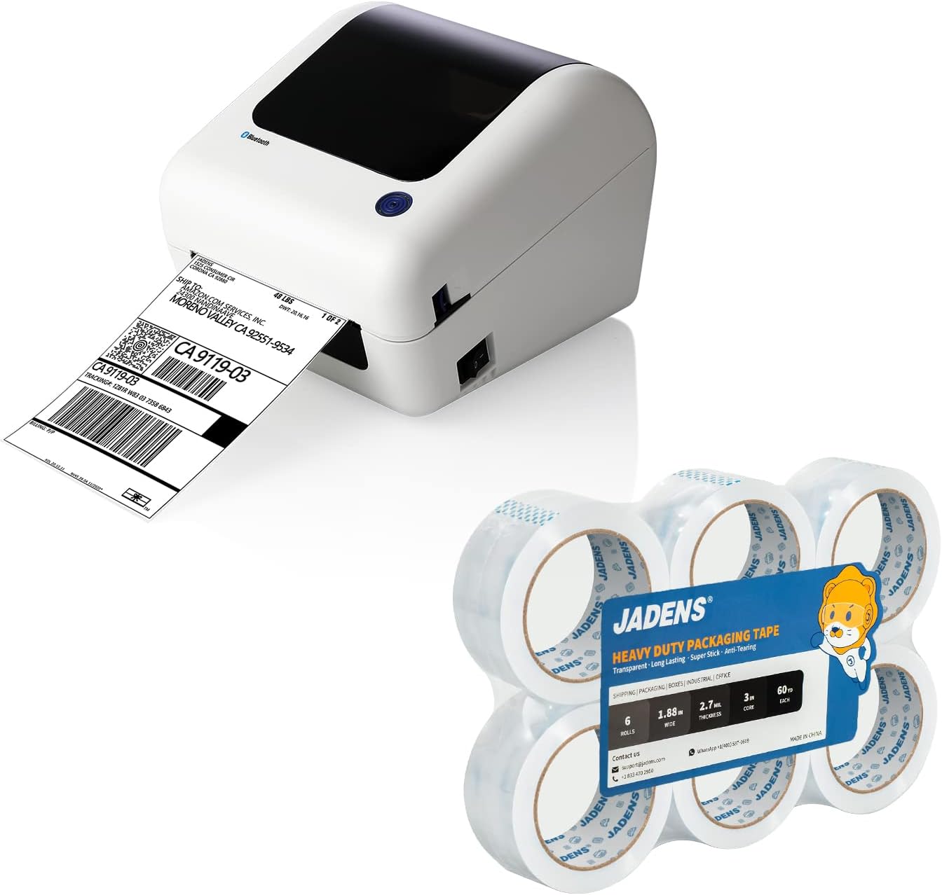 JADENS Thermal Label Printer & Packing Tape Office Products