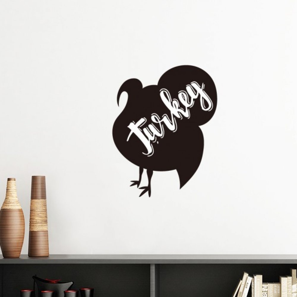 Autocollant de mur Turquie noir animal 40cm pour creer un coin cocooning dans le salon