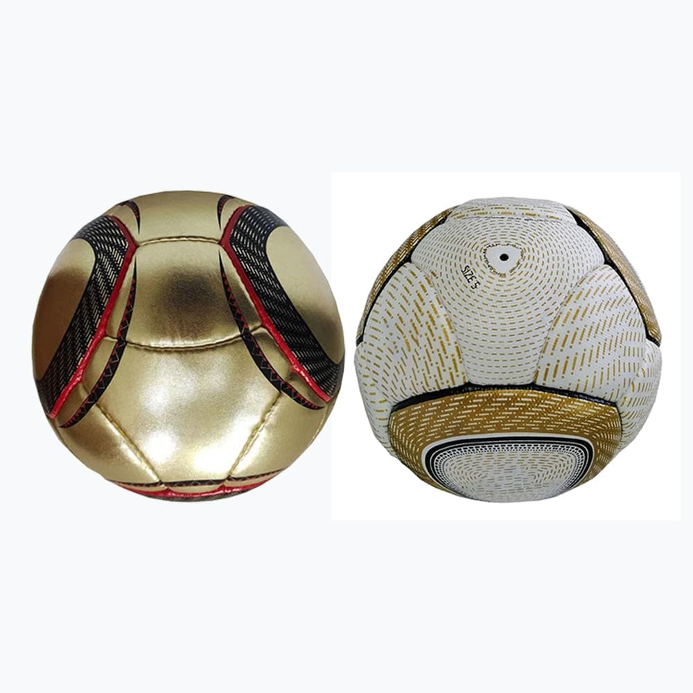 2 Pack World Cup 2010 Match Ball Replica Official Size 5 Soccer Balls Premium Rexine Football Gift for Fans OII-014