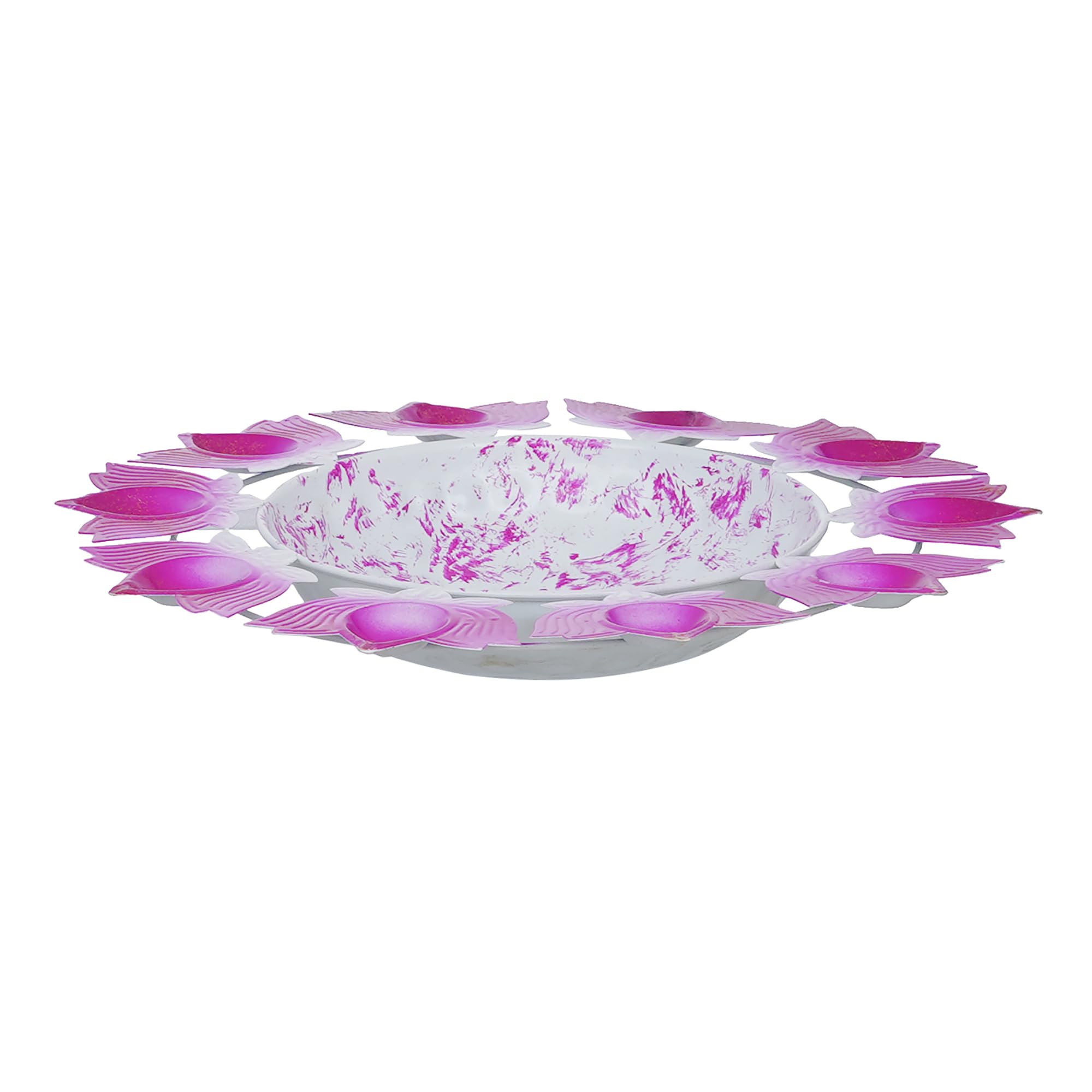 Webelkart Diya urli miska w kształcie lotosu do dekoracji domu i Pooja, świecznik na tealight Urli do dekoracji domu i biura (36 cm) – świecznik Diwali