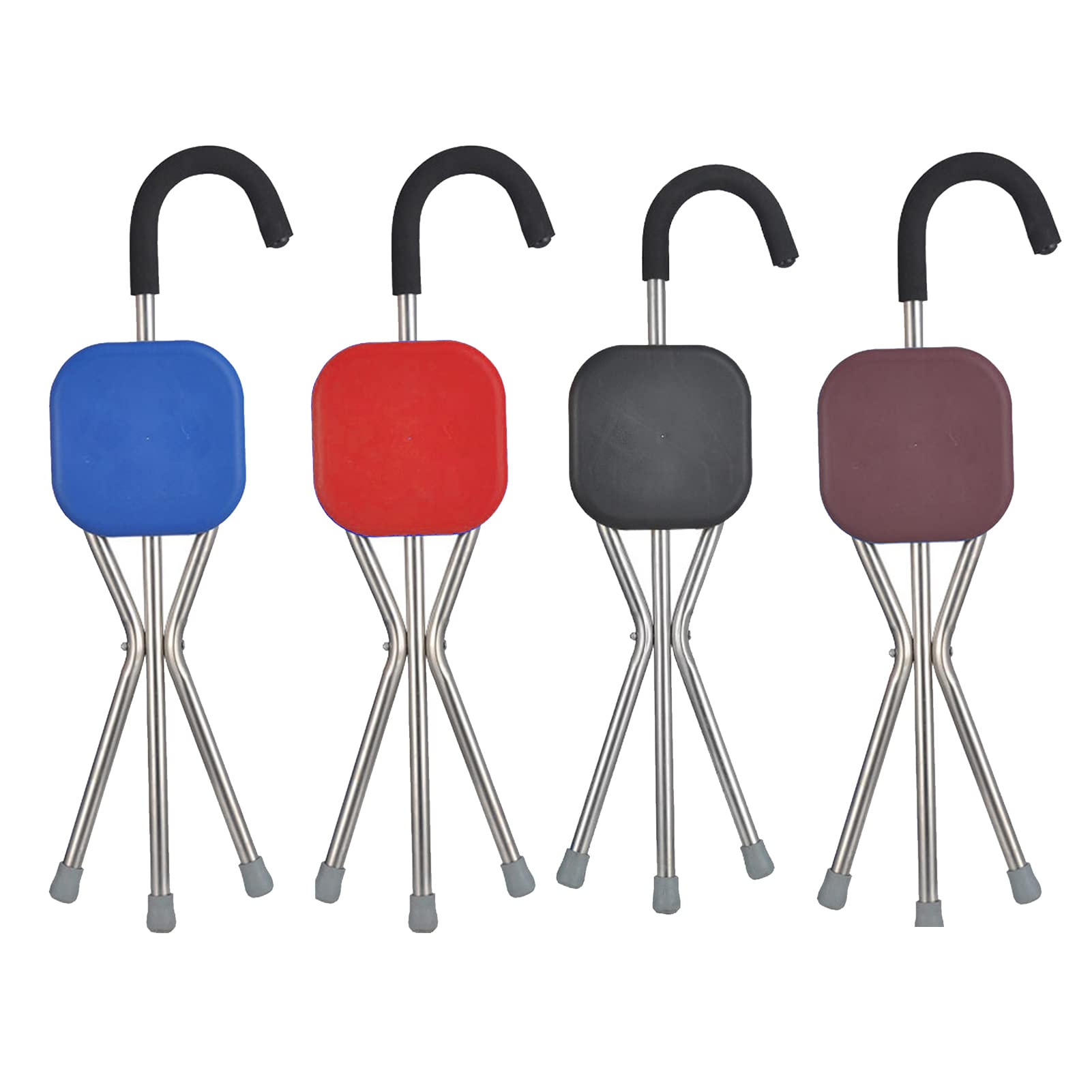 Bastone da Passeggio con Sedile, Sedile Pieghevole con Base Antiscivolo, Maniglie Comode Ergonomiche Eleganti per Anziani E Anziani Disabili Riposano Mentre Si Cammina, Marrone