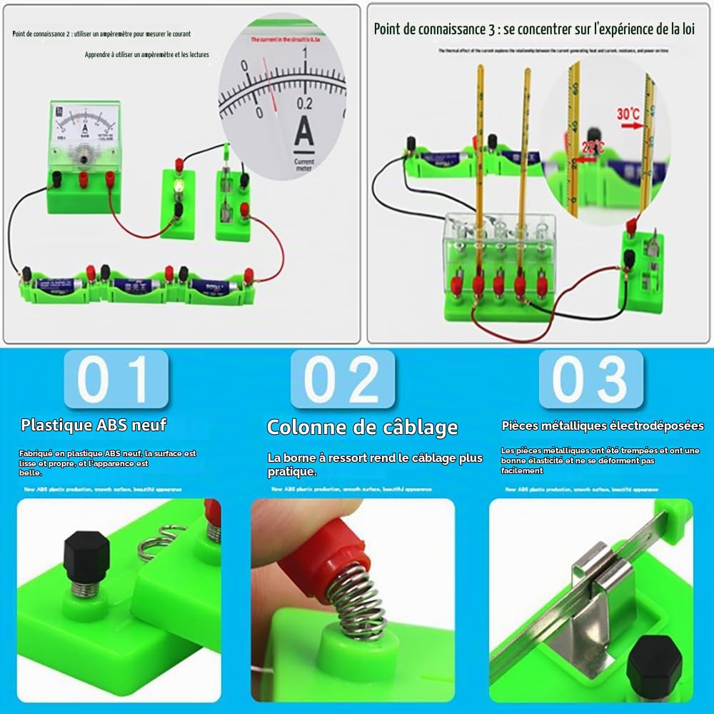 Kit d'expérimentation Scientifique,Kit d'apprentissage de Circuit pour Enfants,Ensemble de Circuits d'électricité et de magnétisme,98 expériences,pour Exploration de l’Électromagnétisme