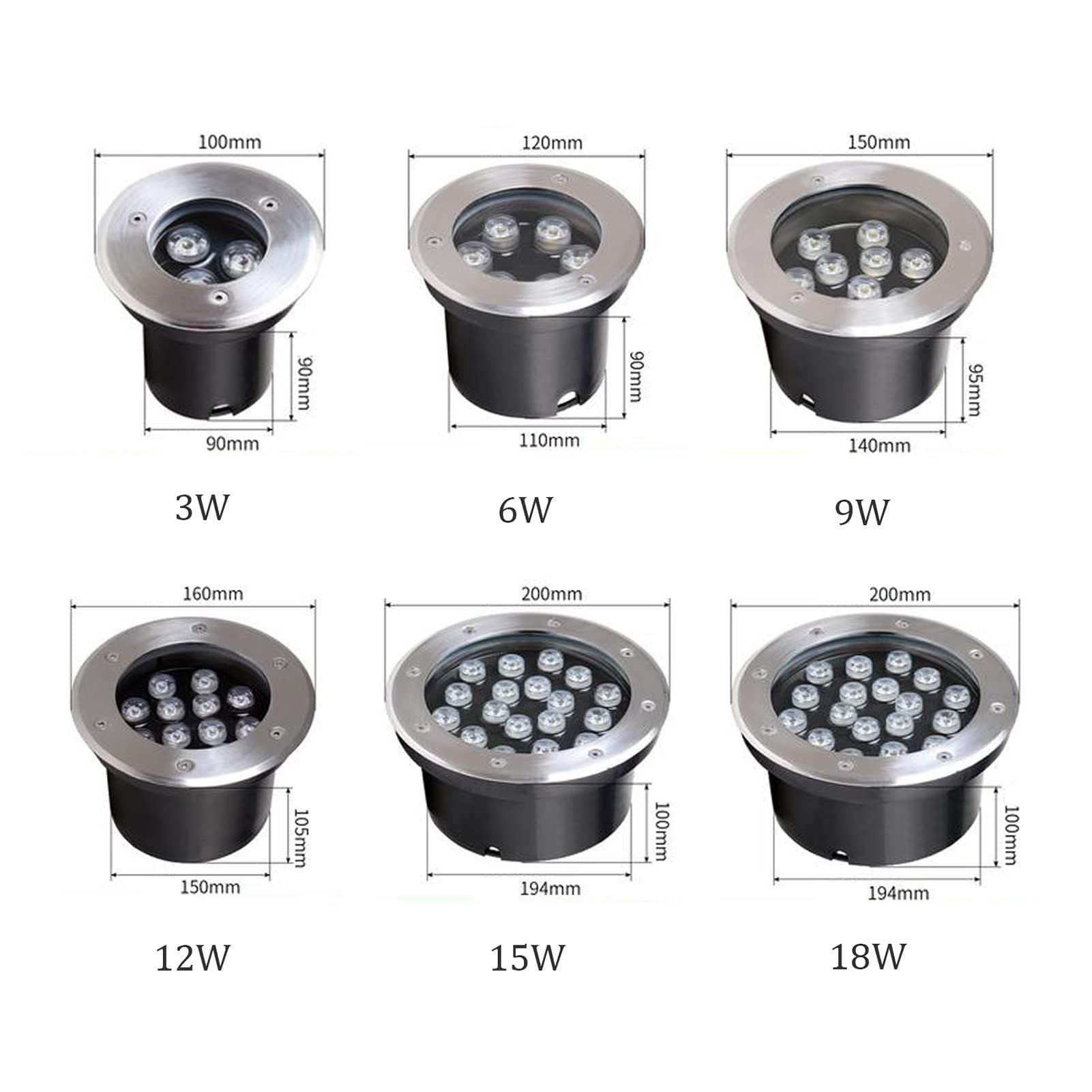 Luces De Paisaje Submarino - Foco LED Piscina, Foco Sumergible IP68, Foco Sumergible LED con Cambio De Color RGB, para Jardín, Focos De Piscina, con Mando A Distancia(18W,Ac12v)