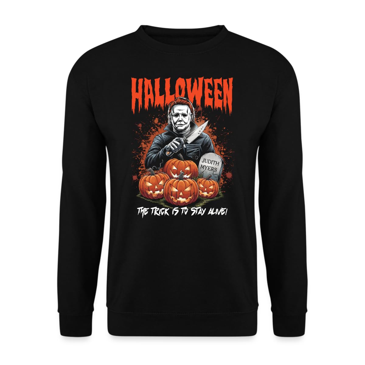 Unibly Men's Black Halloween Myers Horror Film - Halloween Outfit Scary Film Jumper, Xxl