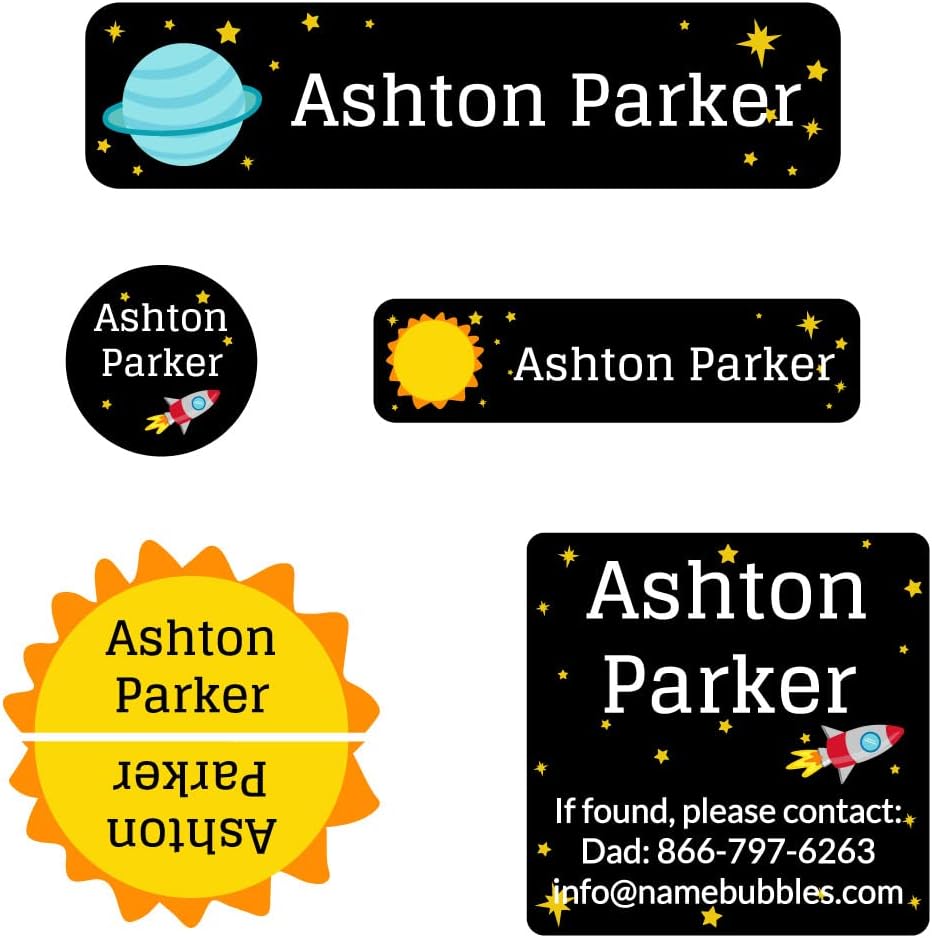 Name Bubbles - Custom Name Labels for Camp, Daycare, School (75 Labels - 5 Sizes) Waterproof Name Stickers for Clothing Tags, Water Bottles, School Supplies, Sleeping Bags, Shoes (Camo)