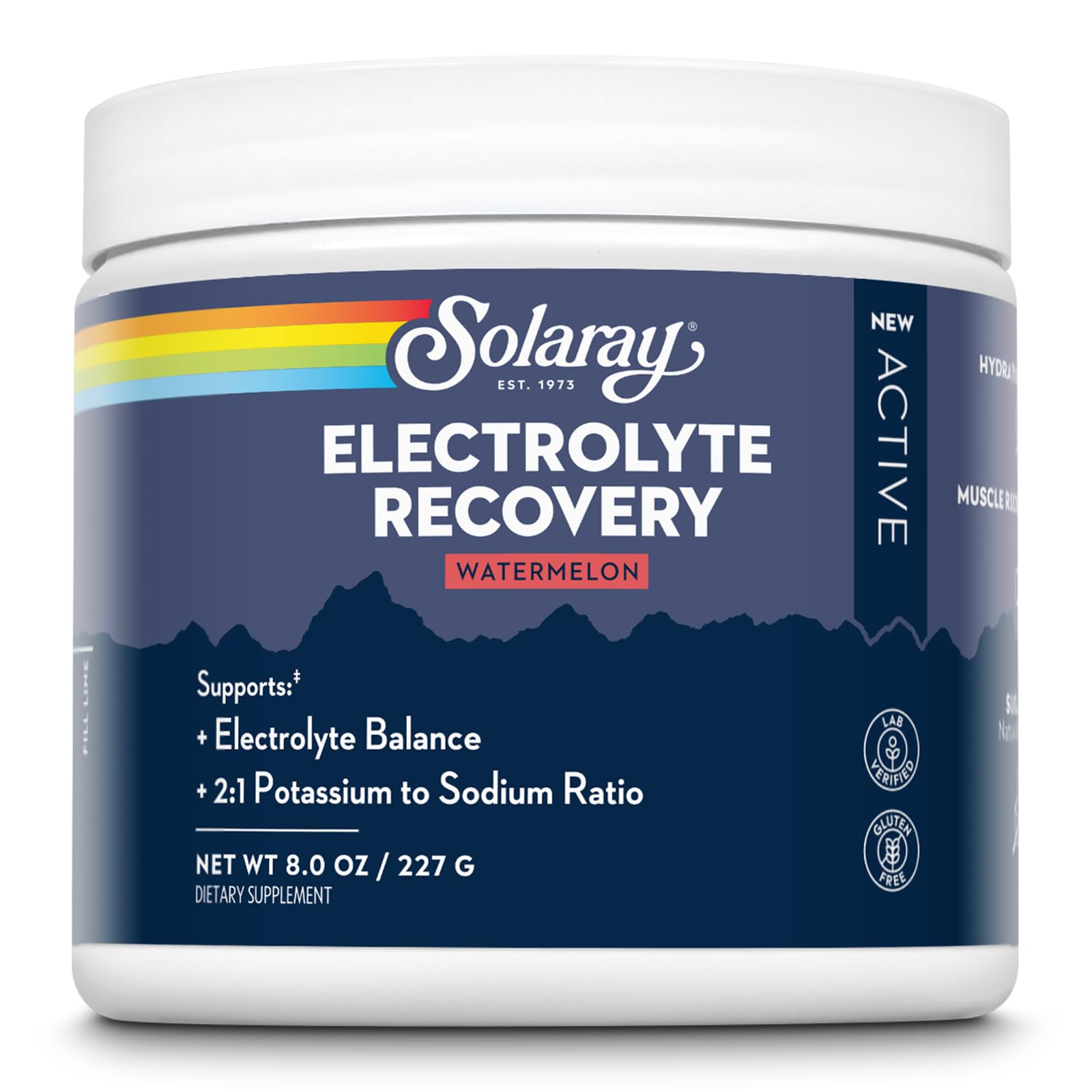 SOLARAY Electrolyte Recovery, Electrolytes Powder Drink Mix, Watermelon 8oz
