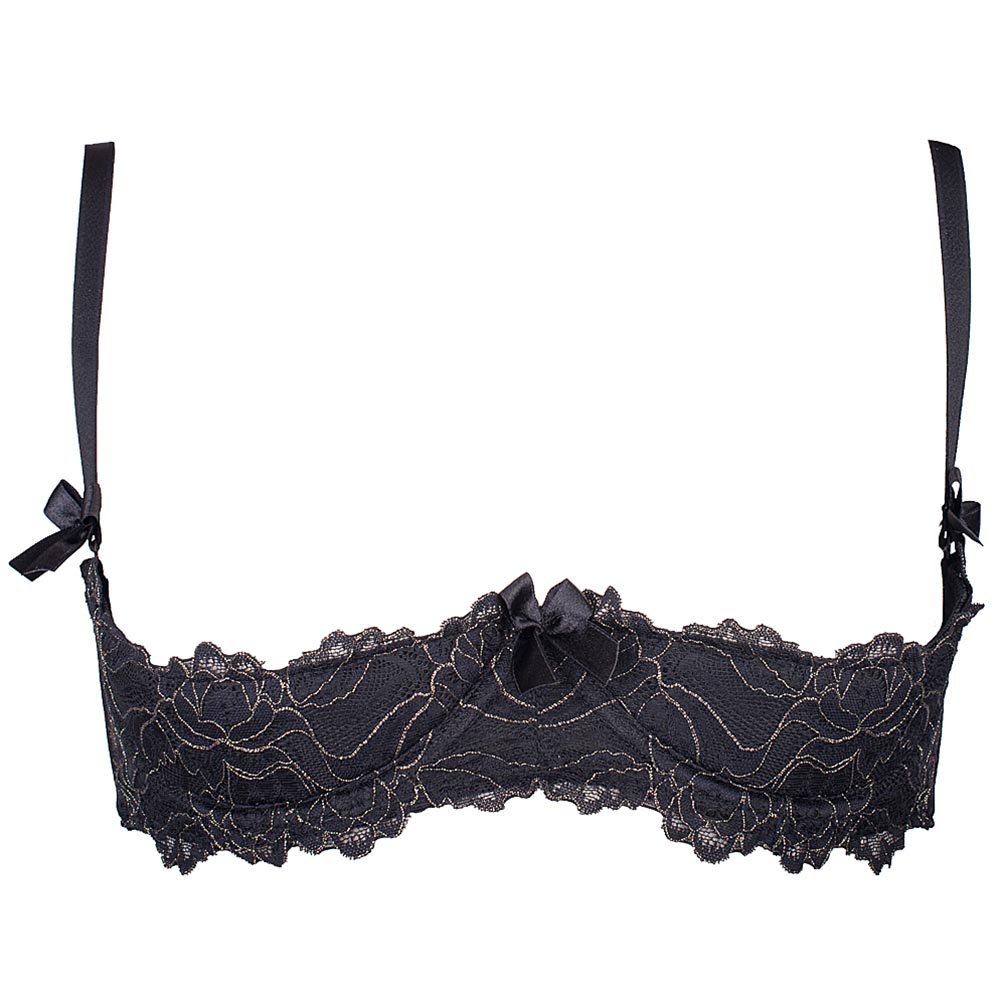 Axami V-5891 Meteorite Sexy Soutien-Gorge Redresse Seins – Fabriqué en UE, Noir-Dore,90D