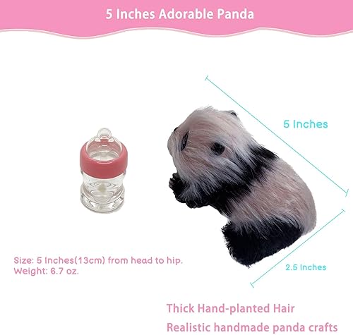 Miniatura 8 de Panda de silicona, mini panda realista suave de 5 pulgadas como compañero de silicona con almohadilla para dormir, accesorios para cumpleaños de