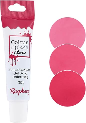 Colour Splash Food Colouring Gel | Raspberry | Highly Concentrated Gels, Easy To Use Squeezy Tubes, Edible Ingredients, Transform Plain Cakes Into Bright, Eye-Catching Creations - Raspberry 25g