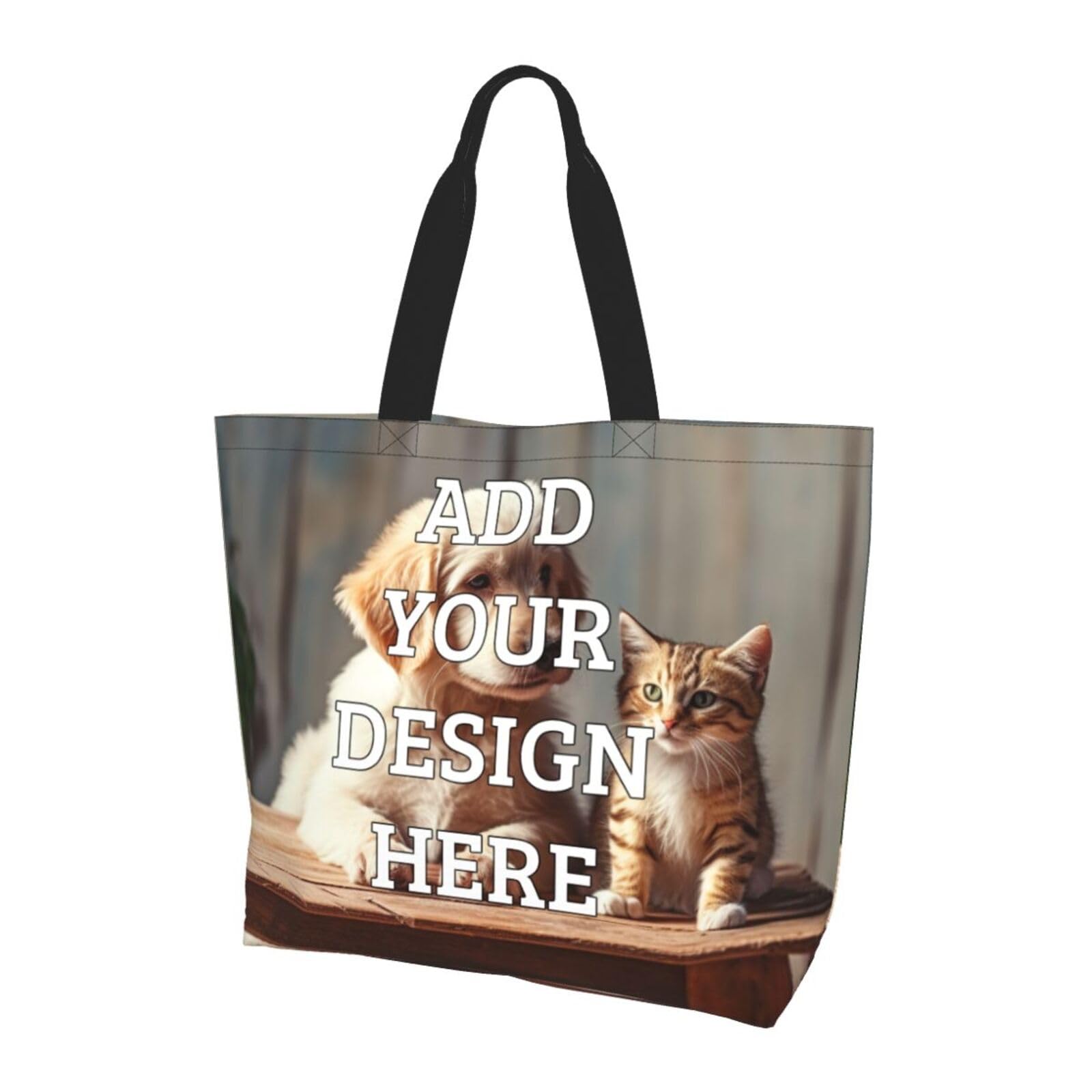 GQWJKSZ Bolso de mano personalizado Añade tu diseño Regalos personalizados para viajes, negocios, compras, bolso de hombro personalizado
