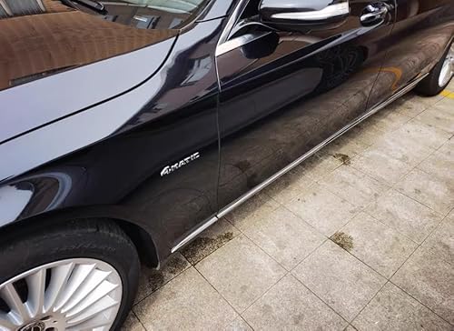 Original Silve/Chrome 4 Matic Rear Abs Auto Trunk Door Fender Bumper Badge Decal Emblem Adhesive Tape Sticker Compatible With Mercedes Benz Accessories Trunk Left-Right Side Fender Decoration Modified #TOP6