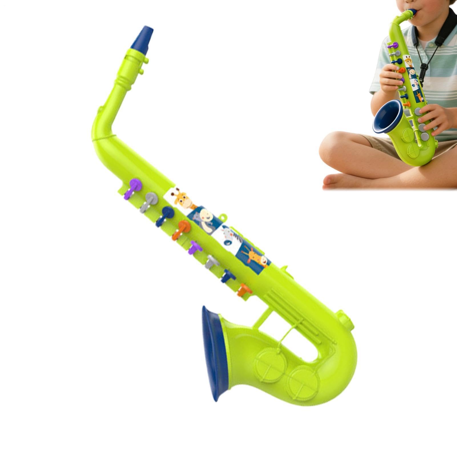 Kids Saxophone Toy, Portable 8 Key Music Instrument, Educational Learning Wind Toy, Beginner Practice Sax Training Set, Music Training Instrument, for Boys Girls Preschool Students Age 3 Plus Home