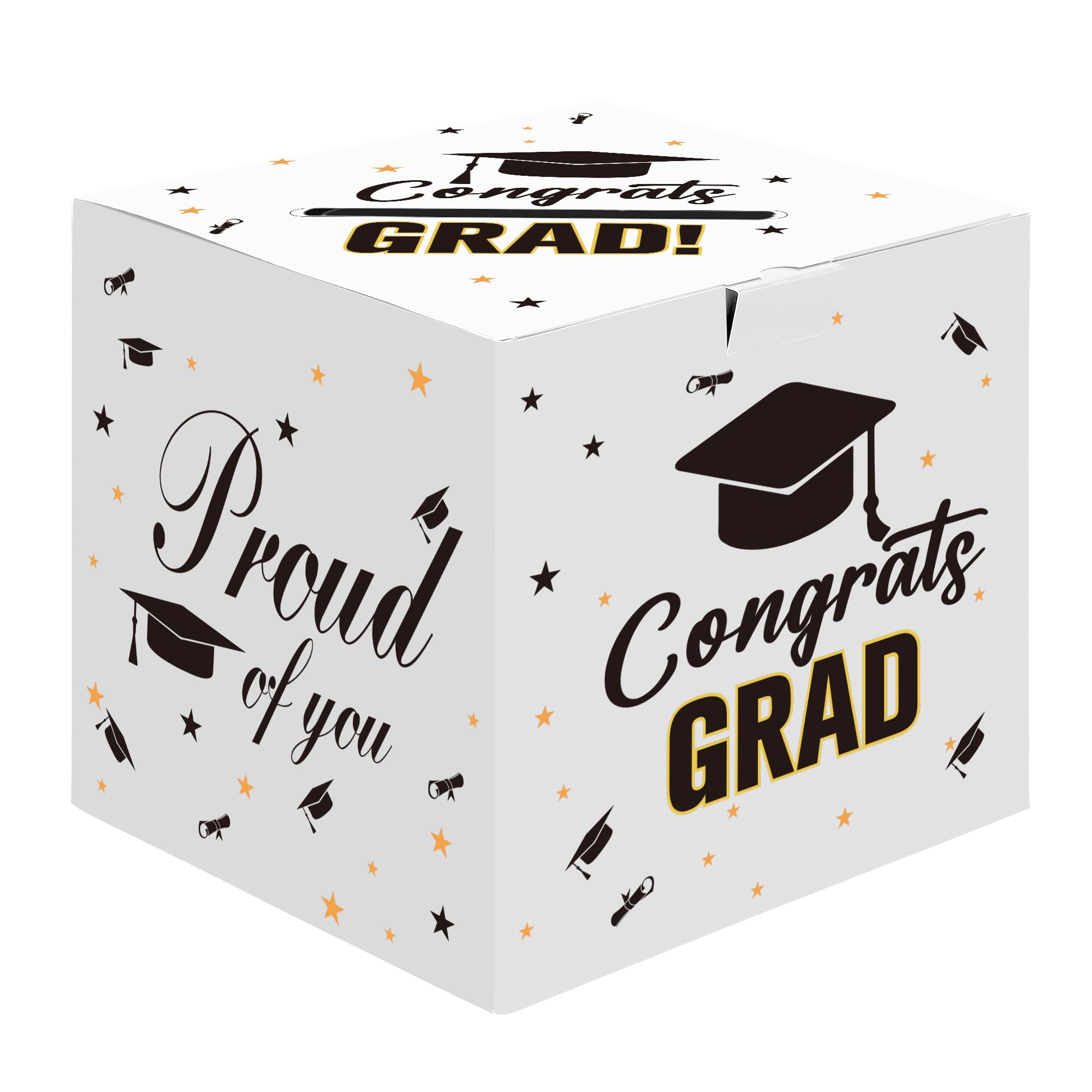Graduation Card Box, 2026 Graduation Party Decorations White Card Box for Graduation Party 2026 Graduation Card Holder Foldable Congrats Grad Box for Gifts and Cards Graduation Party Favors Supplies