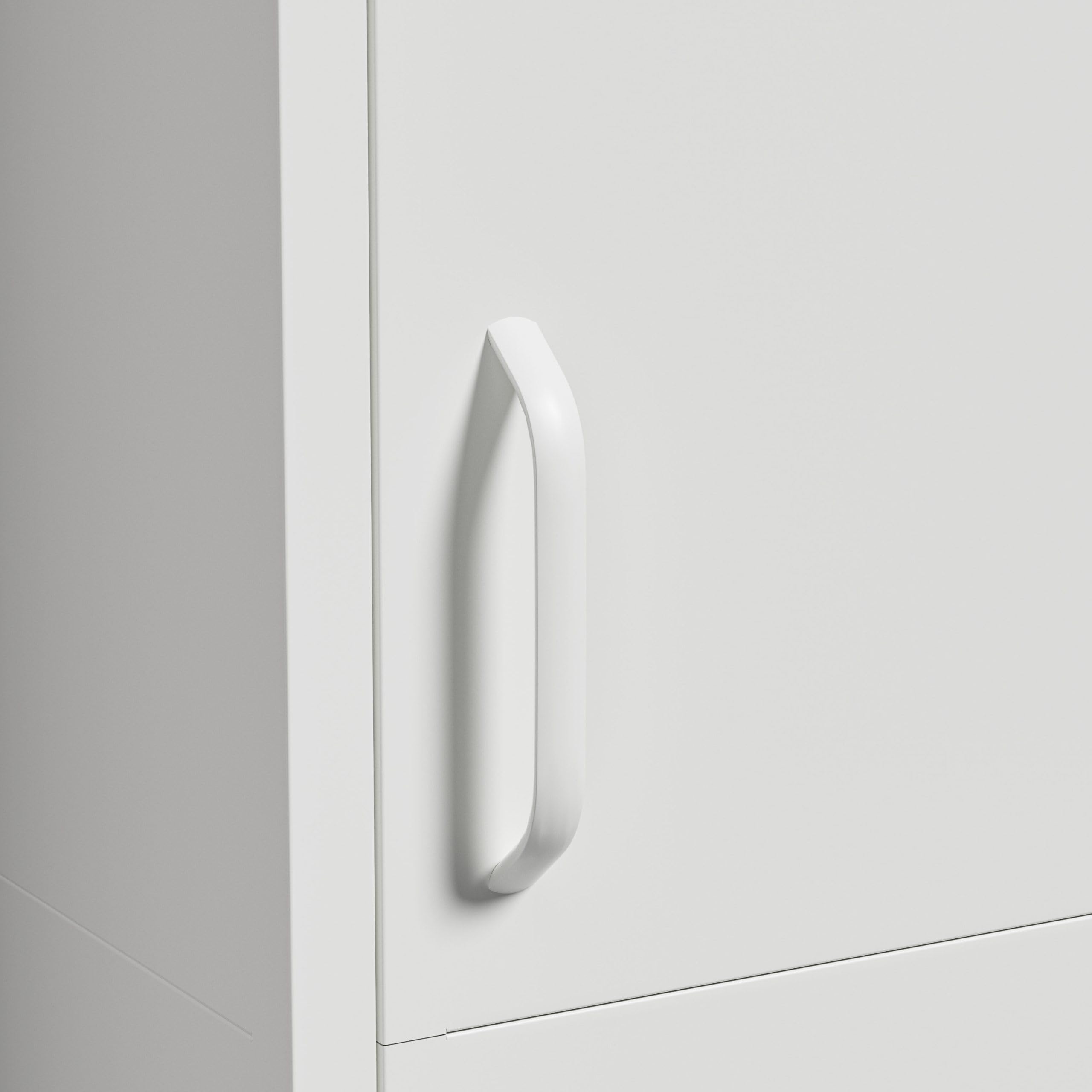 Metallschrank – Garderobenschrank aus Stahl mit verstellbaren Einlegeböden – Industrieller Aufbewahrungsschrank – 35x50x180 cm / 90x50x180 cm – Aktenschrank (Weiß, 35x50x180cm)