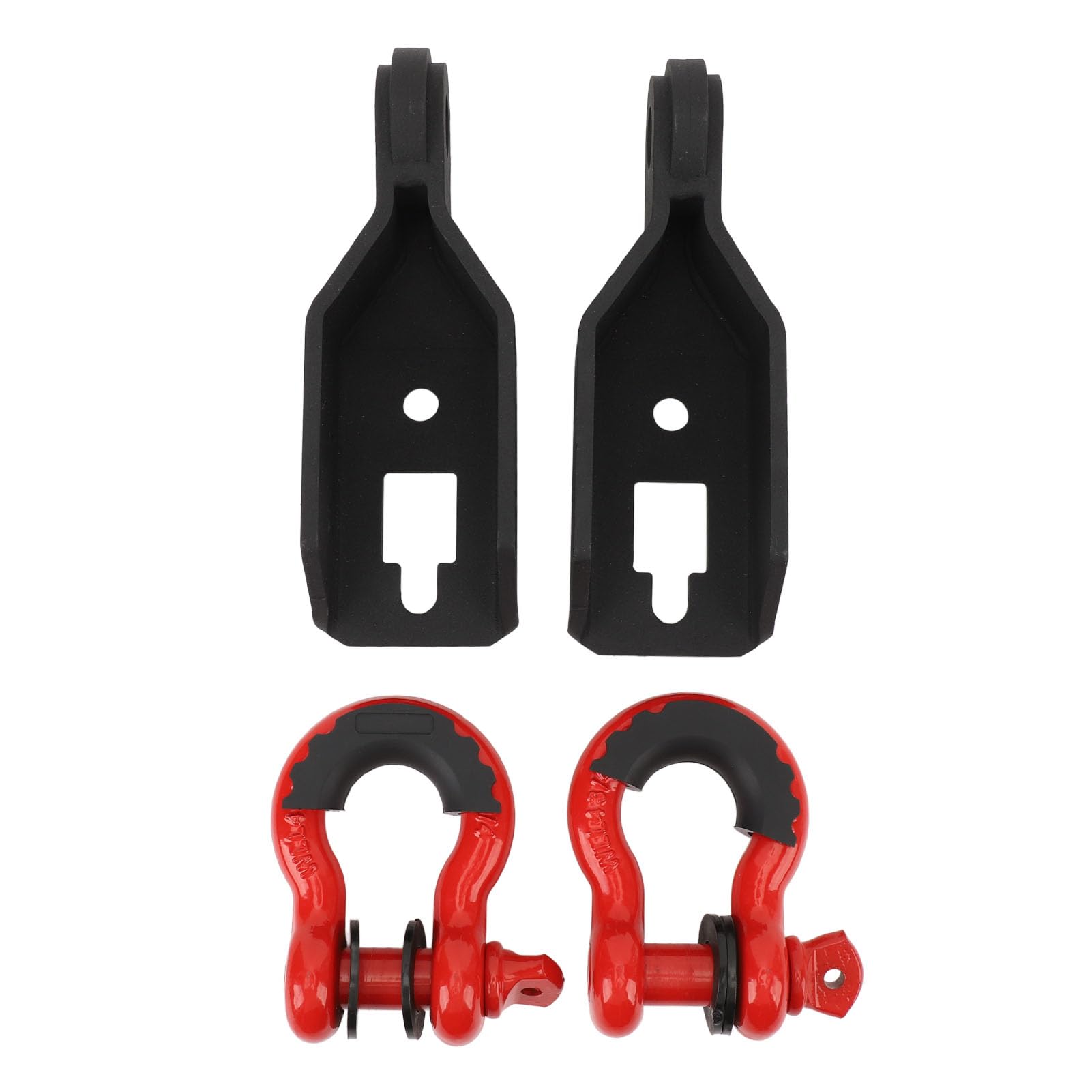 Drfeify Par de Montaje de Grillete de Gancho de Remolque Delantero con Anillos en D de 3 4 Pulgadas Soporte de Montaje de Gancho de Remolque Delantero de Acero Resistente con Recubrimiento en Polvo