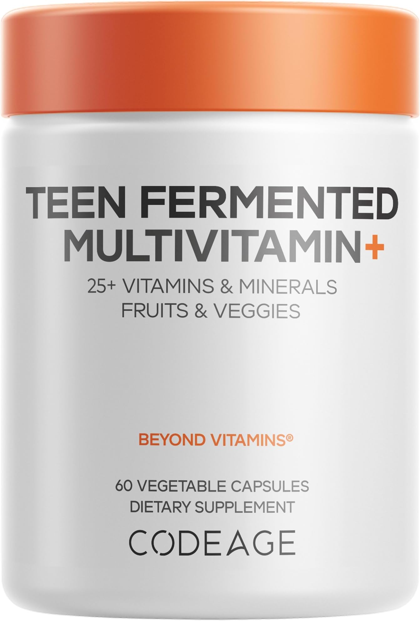 Teen Multivitamin Supplement – Daily Vitamins and Minerals for Teen Boys and Girls – Organic Whole Food Formula with Omega-3 and Vitamins A to K - 60 Capsules