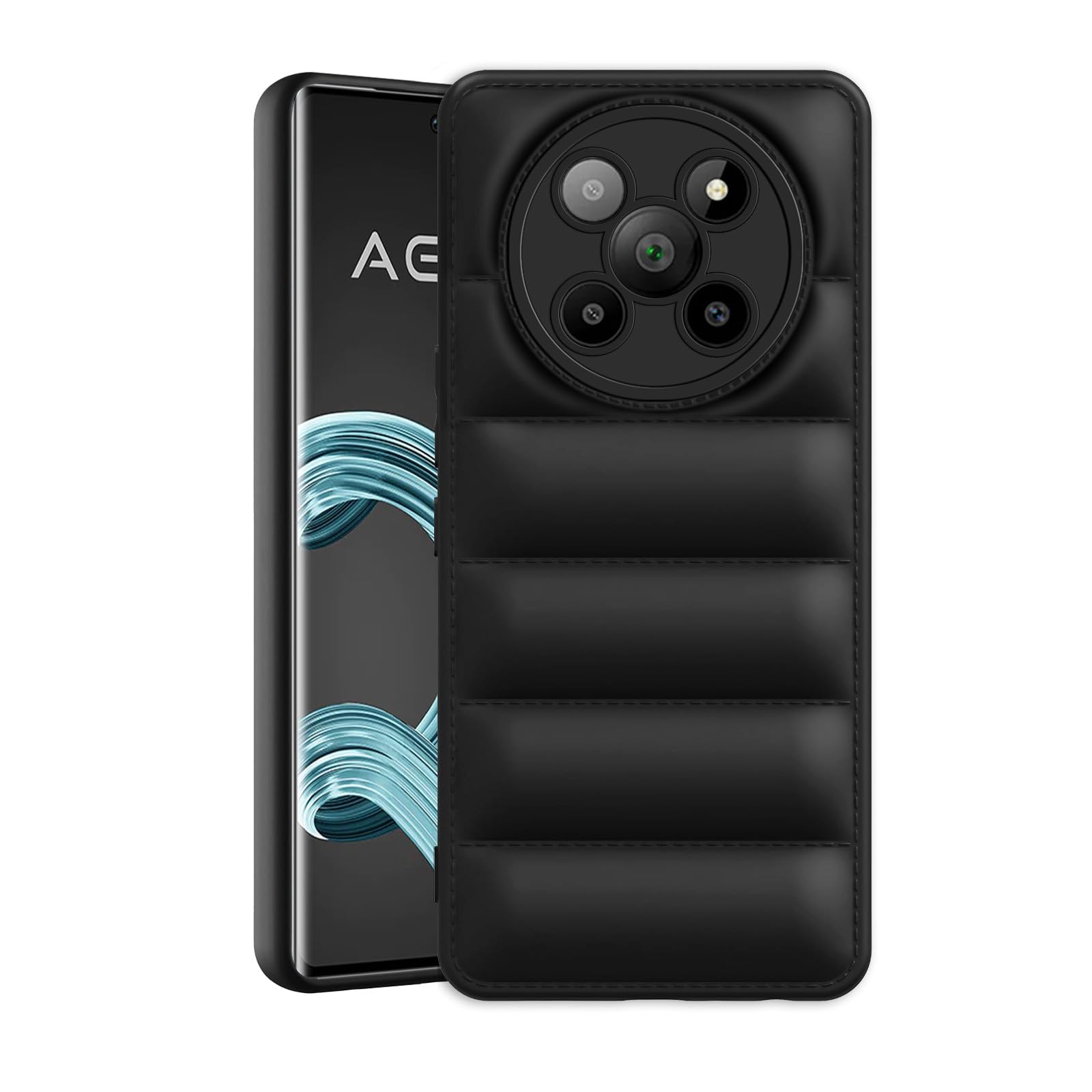 Plus Puffer Case Camera Protection Soft Back Cover for Lava Agni 2 5G - Black (B0CVNQ43N3) Amazon Price History, Amazon Price Tracker
