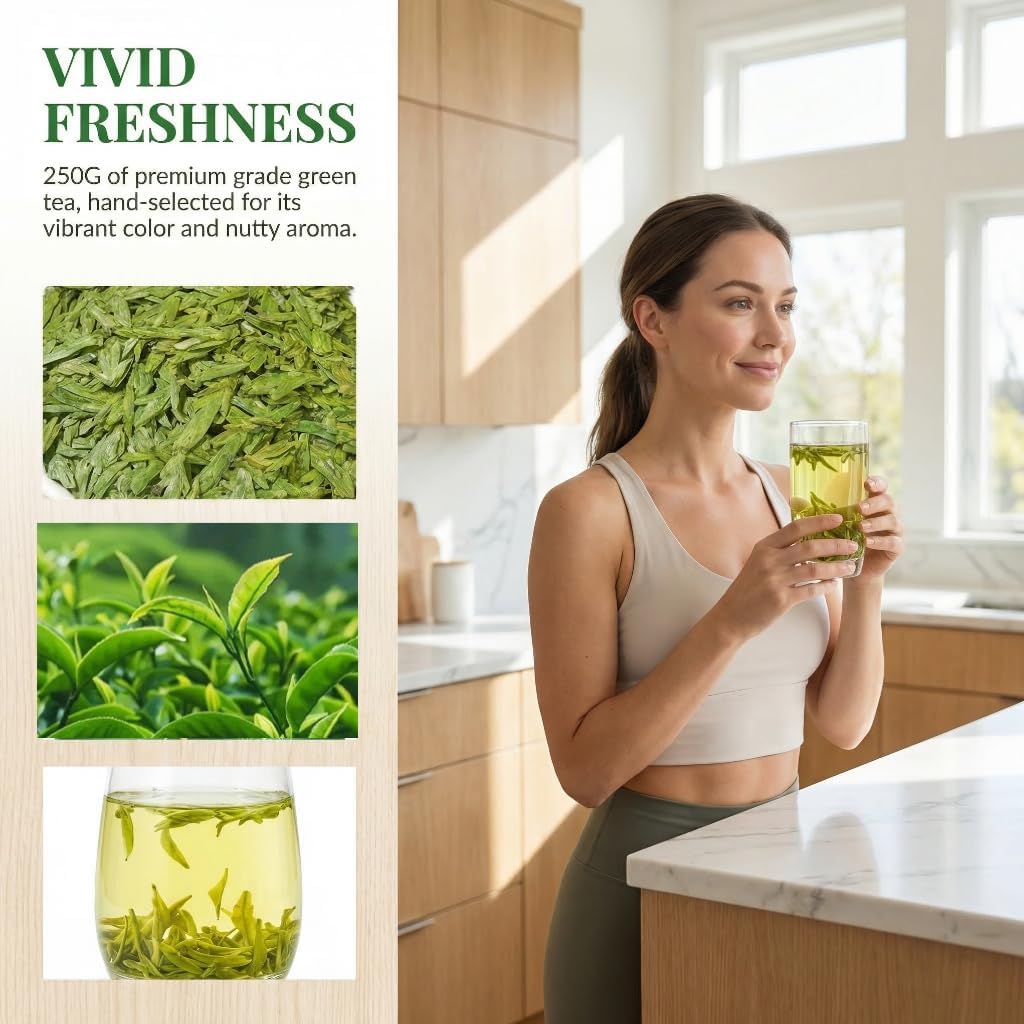 Tè Verde Longjing Pre-Qingming | Tè Verde Senza Additivi | Tè in Foglie Sciolte | Per Lavoro E Riunioni in Ufficio (50 g * 3)