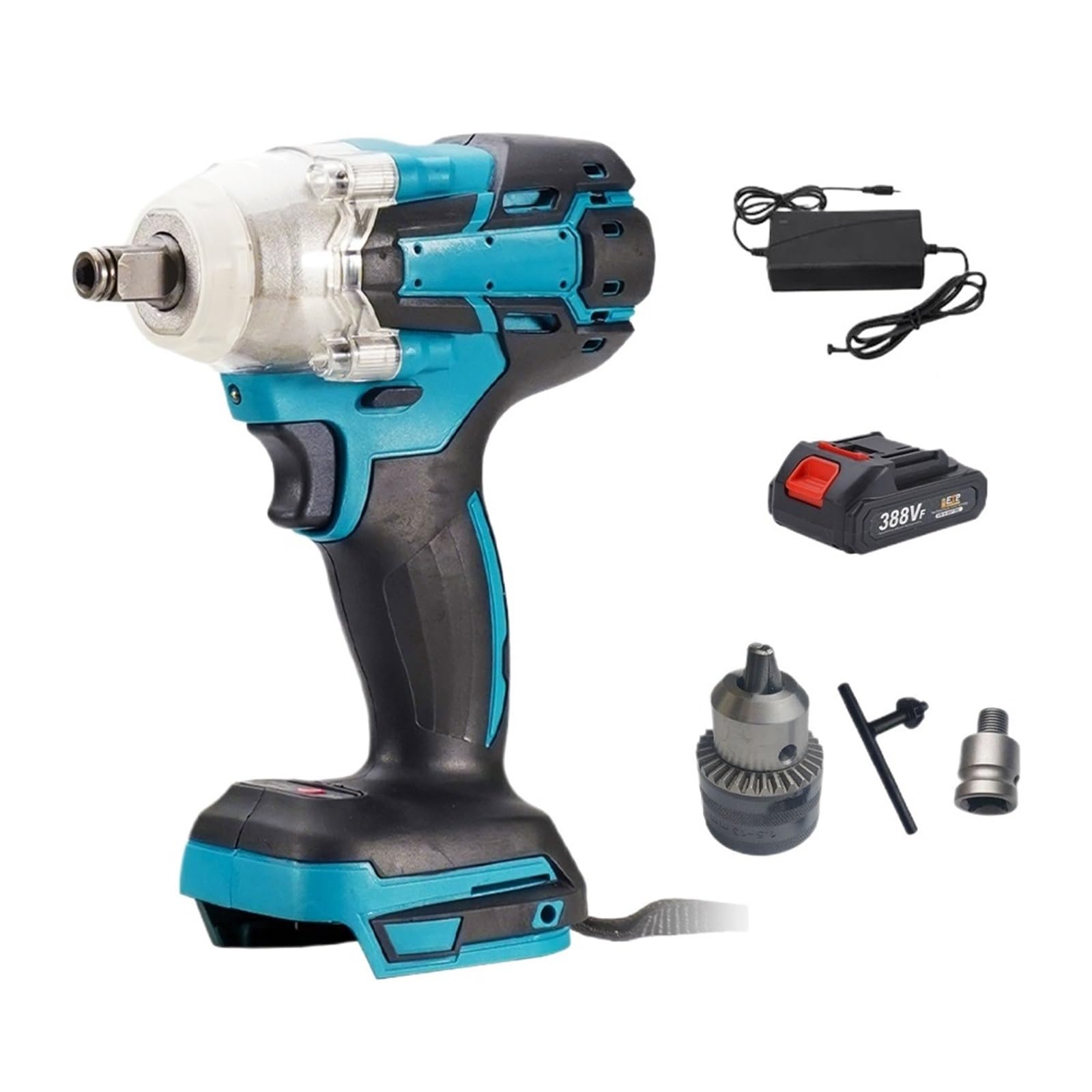 Llave de Impacto Llave De Impacto Eléctrica Inalámbrica De 520N.m, Llave Eléctrica Sin Escobillas, Taladro Manual, Herramienta Eléctrica For Batería De 388V