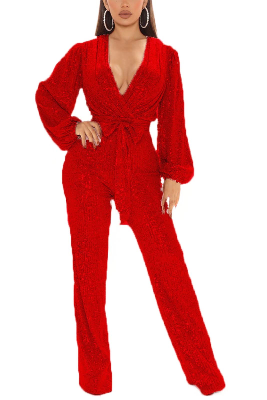 TOSHIKII V-hals pailletten jumpsuit dames glinsterende glitter playsuit dames zwarte pailletten jumpsuits S-XXL, 21, XXL