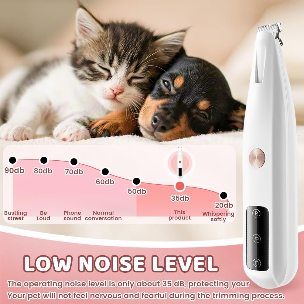 Flintronic Dog Paw Trimmer, Pet Paw Trimmer with LED Light, Waterproof Rechargeable Dog/Cat Pet Shaver - Image 4