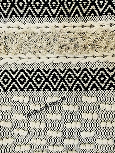 Image of Cushion - Boho Handloom Cotton Throw Cushion Covers Set of 5, 16X16 inches - Decorative Pillow Cases Sofa, Couch, Chair, Kitchen, Bedroom, Room,