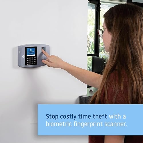 Miniatura 7 de uAttend BN6000 Sistema biométrico de reloj de tiempo para pequeñas empresas con tarjetas de tiempo de empleados basadas en la nube