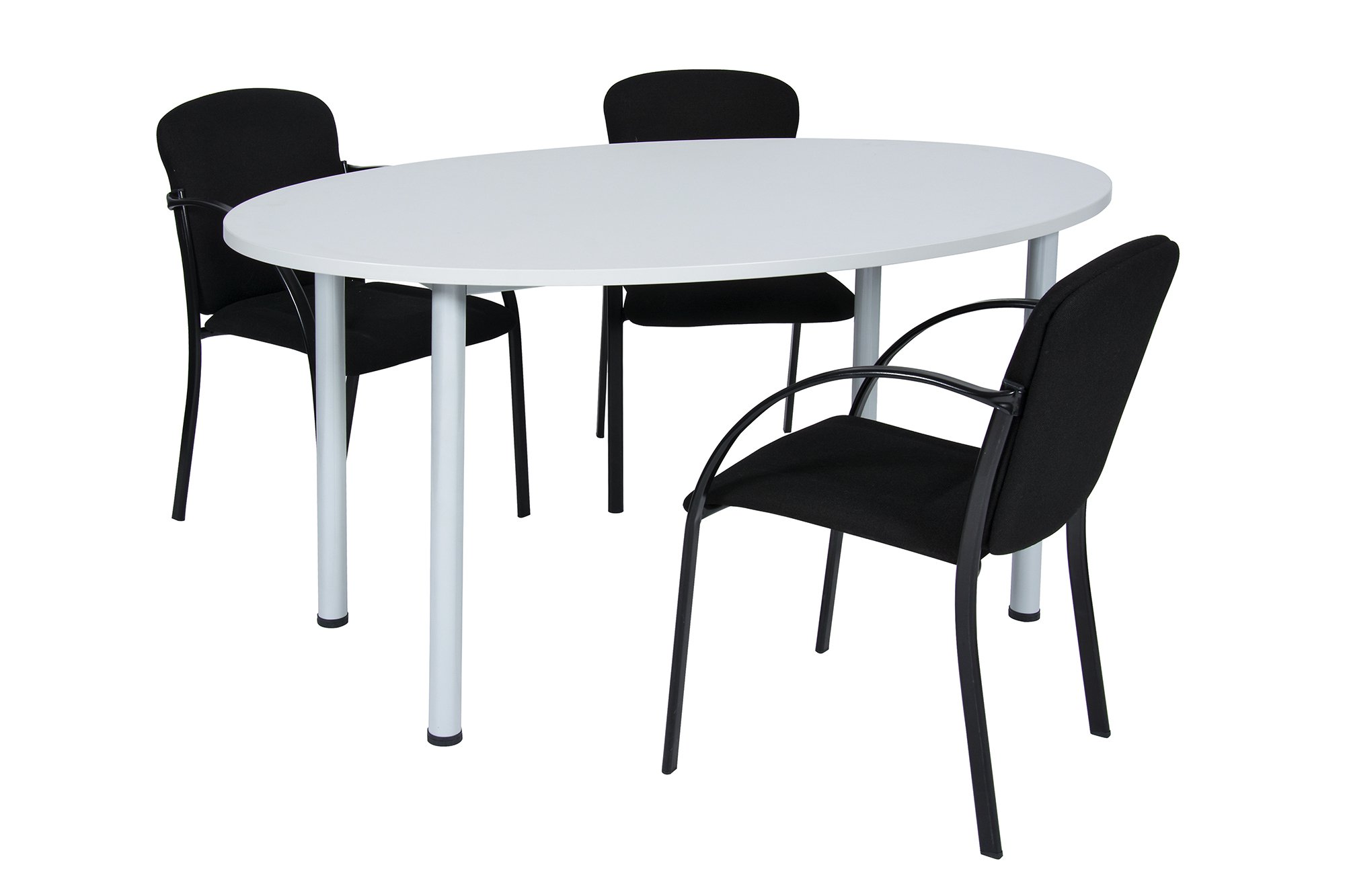 Besprechungstisch Schreibtisch Konferenztisch Oval Tisch Büromöbel Schreibtische (Lichtgrau, 170 x 110)