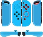 TNP Joycon Case for Nintendo Switch - Silicone Joy Con Case for Nintendo Switch & Switch OLED - Protective Switch Controller Case Cover with Thumb Grip Caps for Nintendo Switch Joycon (Black)